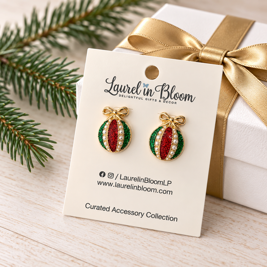 Vintage Holiday Baubles Ornament Earrings