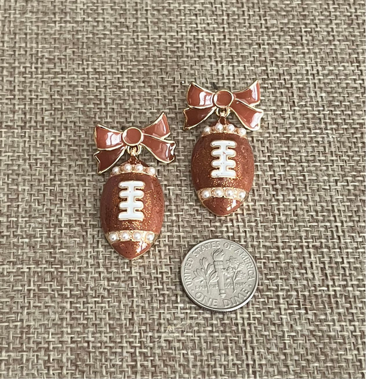 Footballs & Bows Earrings