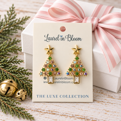 Blushing Baubles Christmas Tree Earrings