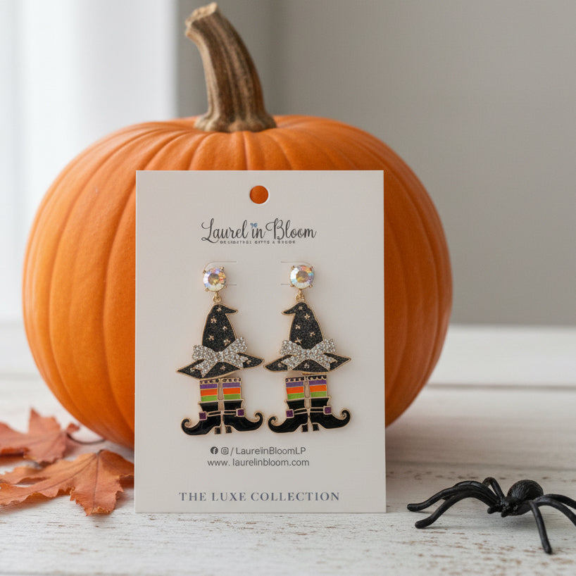 Spellbound Starlight Witch Hat Drop Earrings