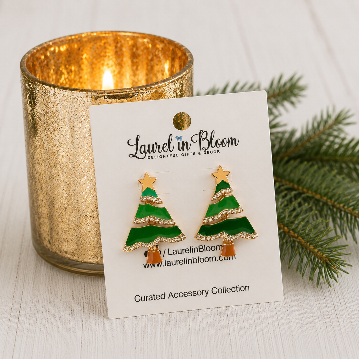 Tinsel & Twinkle Christmas Tree Earrings