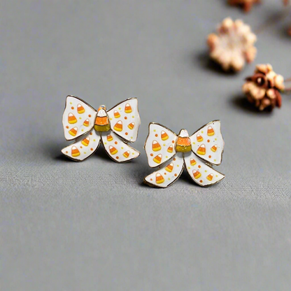 Candy Corn Bows Earrings