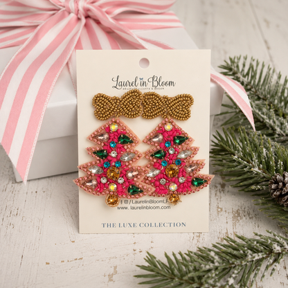 Merry & Bright Christmas Tree Earrings