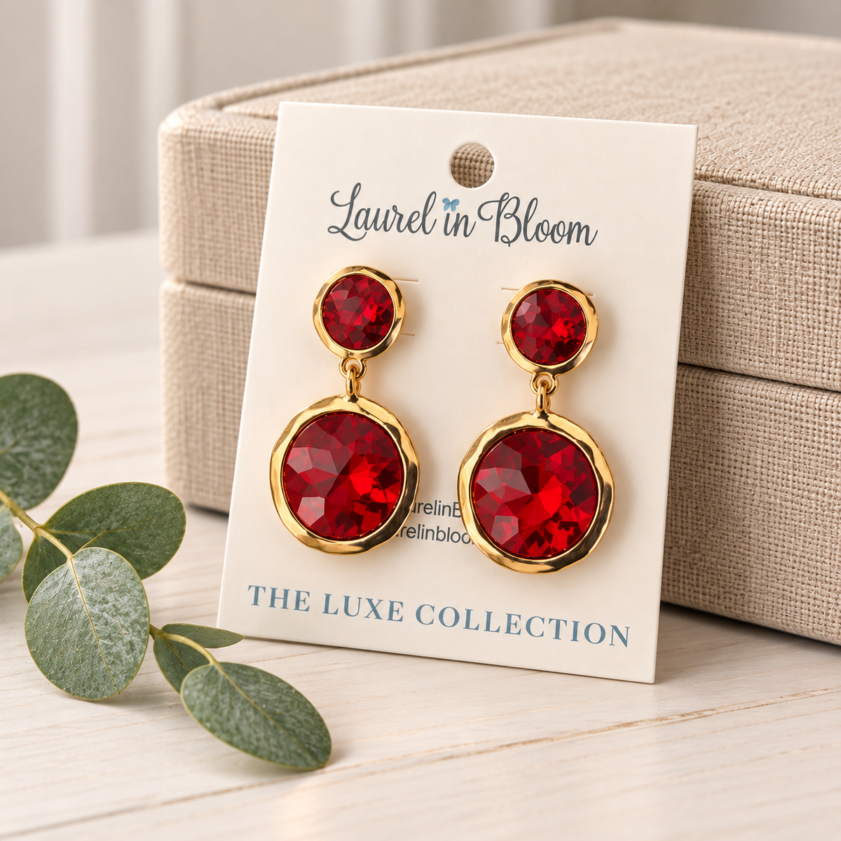 Cora Statement Jewel Drops (Ruby)
