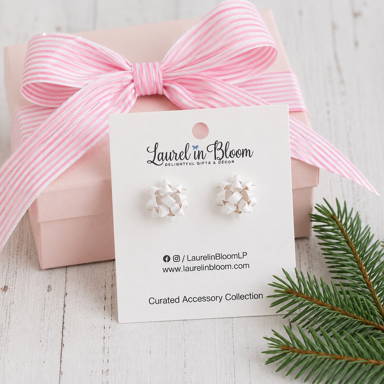 Merry & Bright Gift Bow Studs