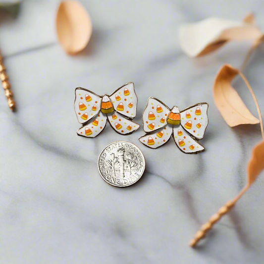 Candy Corn Bows Earrings