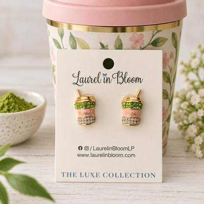 Meet Me for Matcha Studs