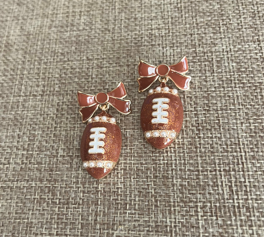 Footballs & Bows Earrings