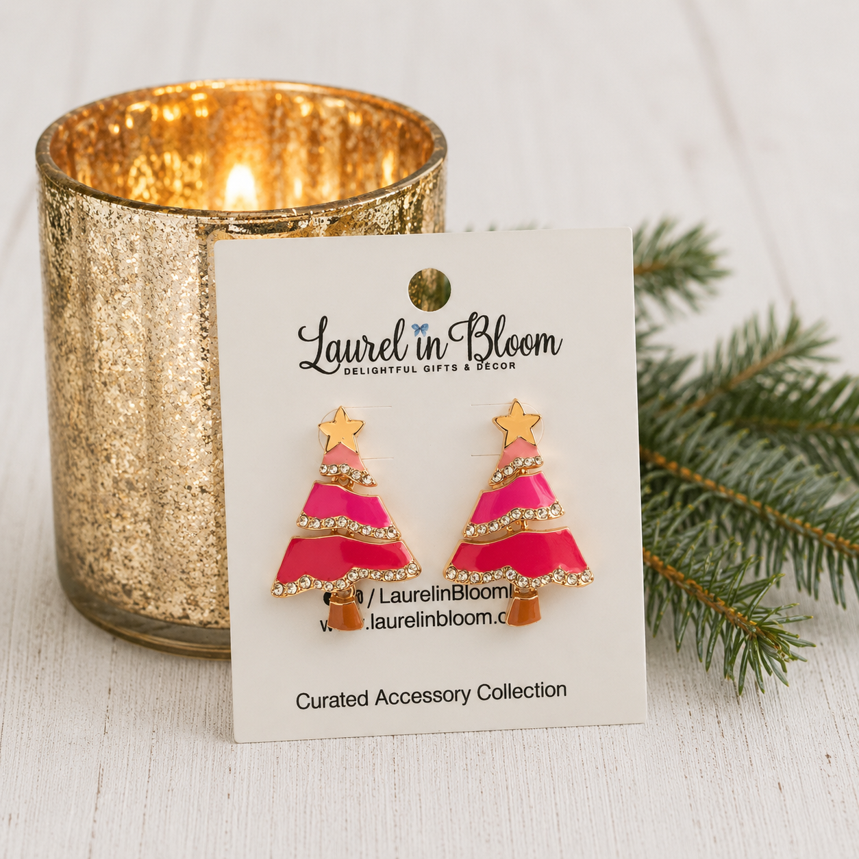 Tinsel & Twinkle Christmas Tree Earrings