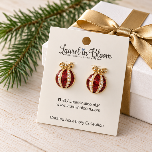 Vintage Holiday Baubles Ornament Earrings