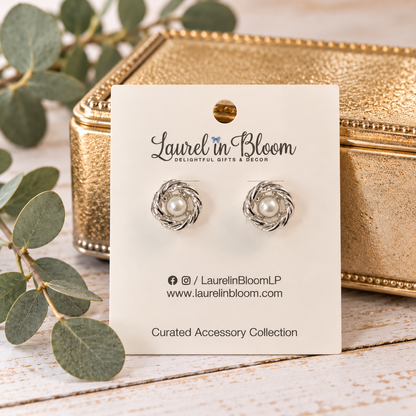 Maeve Nested Pearl Stud Earrings