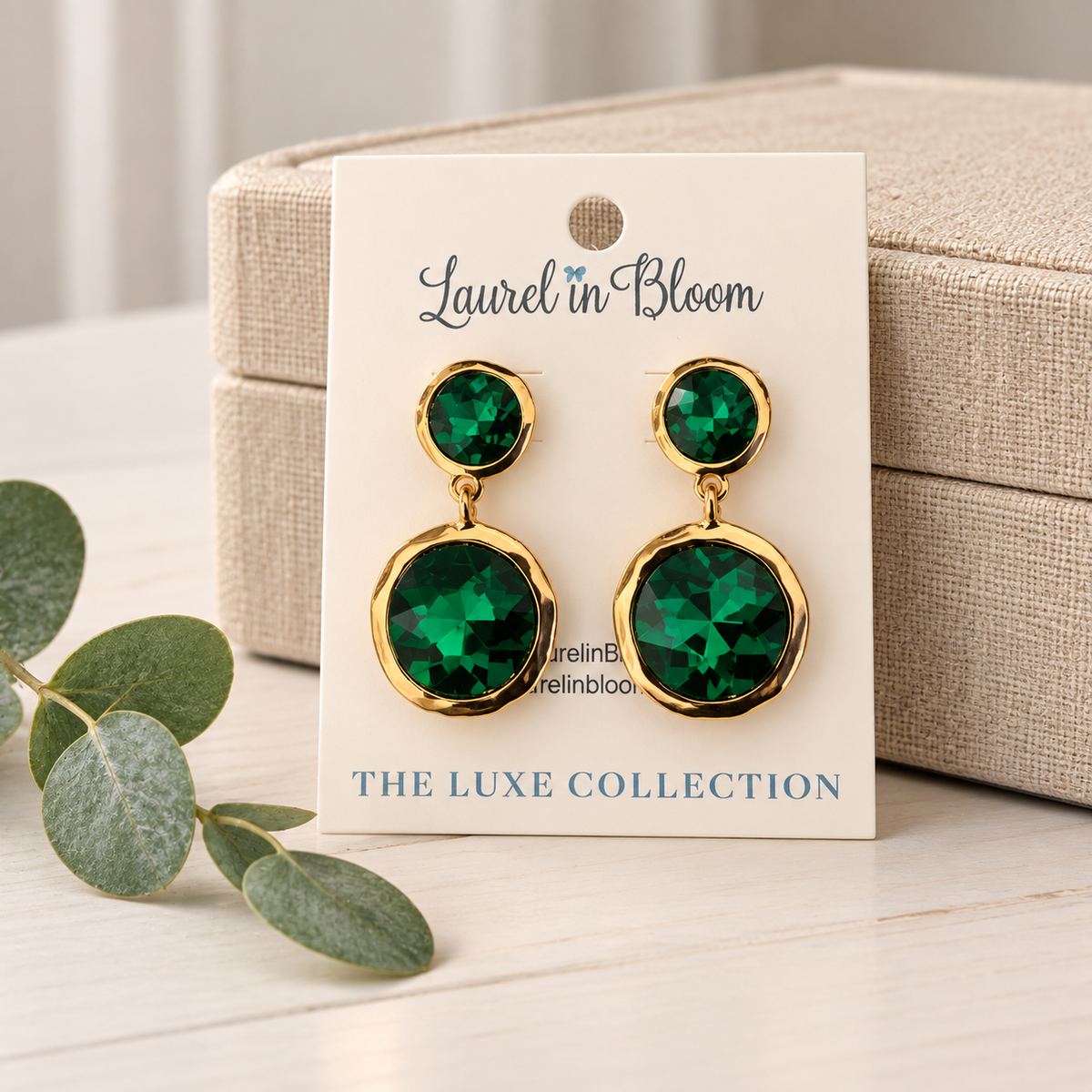 Cora Statement Jewel Drops (Emerald)