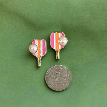 Pickleball Paddles & Pearls Earrings