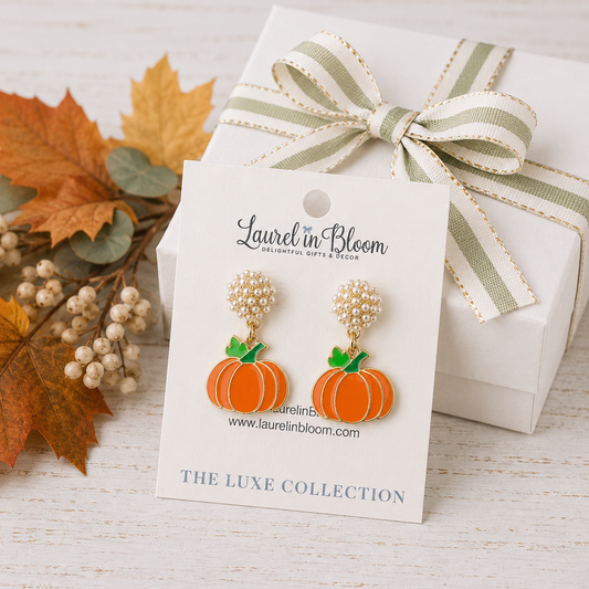 Petite Pearls & Pumpkins Drop Earrings