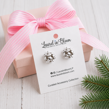 Merry & Bright Gift Bow Studs