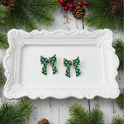Dotted Delights Bow Earrings