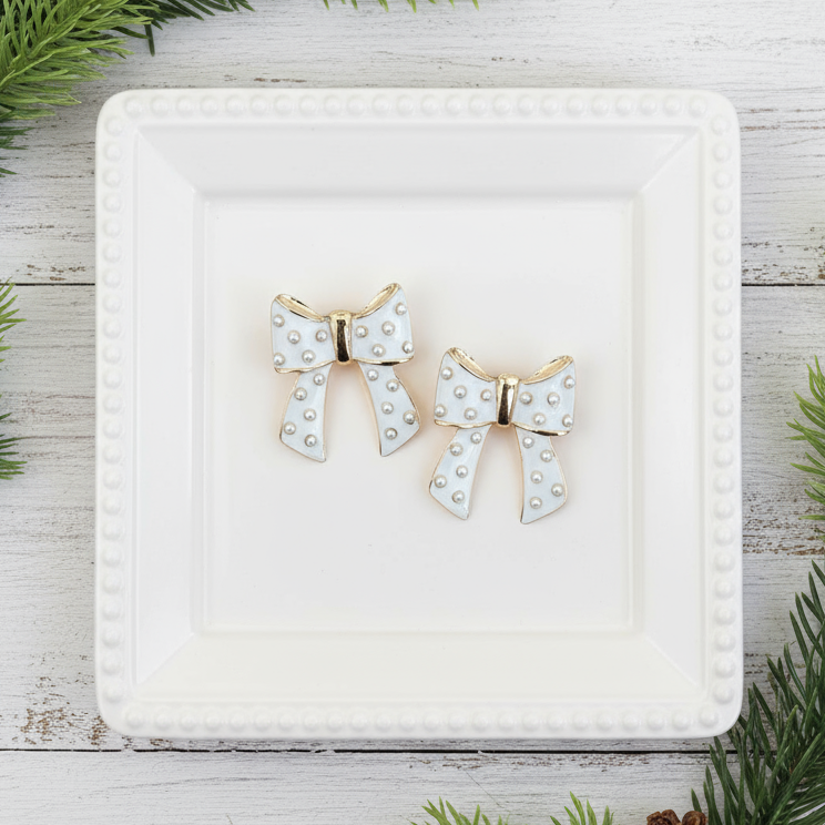 Dotted Delights Bow Earrings