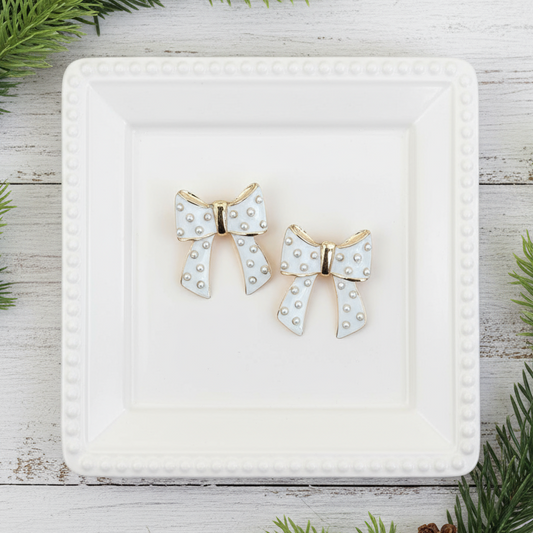 Dotted Delights Bow Earrings