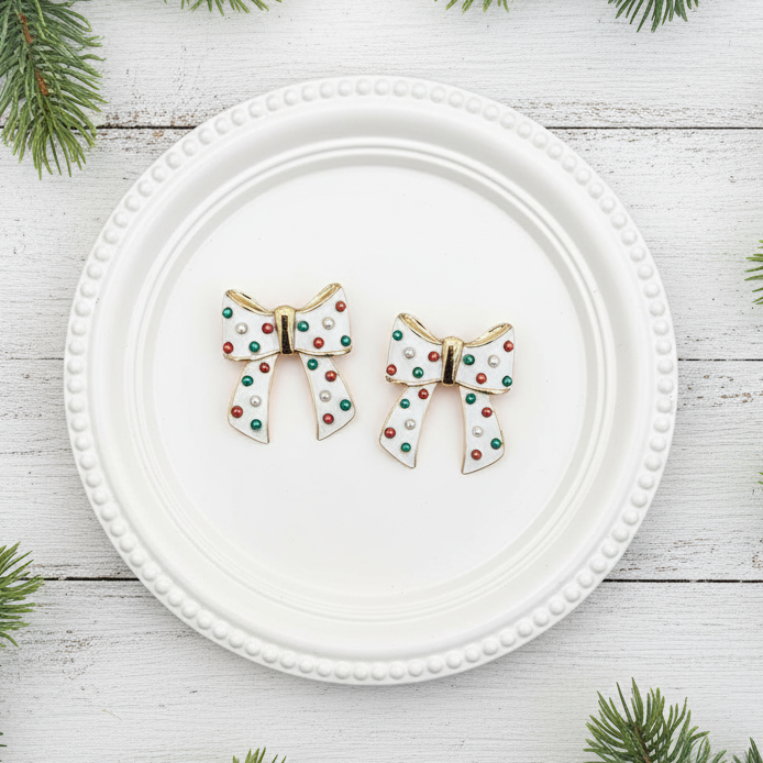 Dotted Delights Bow Earrings