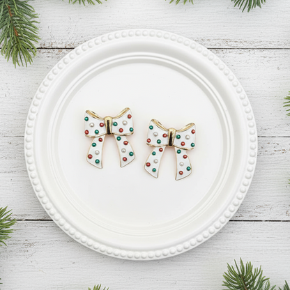 Dotted Delights Bow Earrings