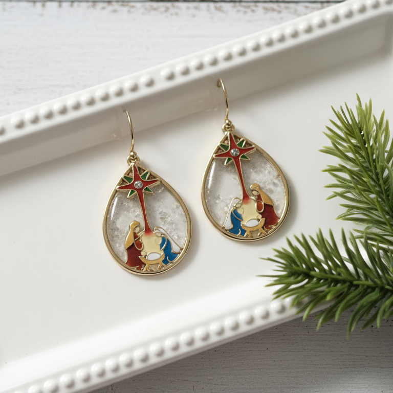 Silent Night Nativity Earrings