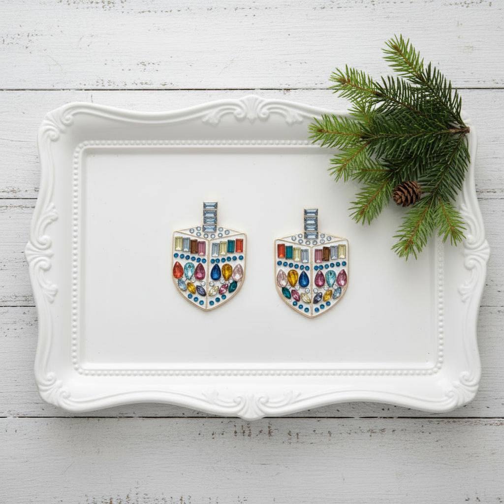 Festival of Lights Dreidel Earrings