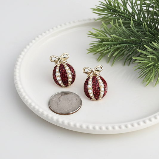 Vintage Holiday Baubles Ornament Earrings