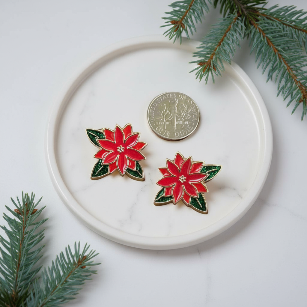Poinsettia Blooms Earrings