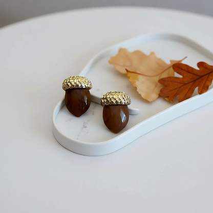 Golden Oaks Acorn Earrings