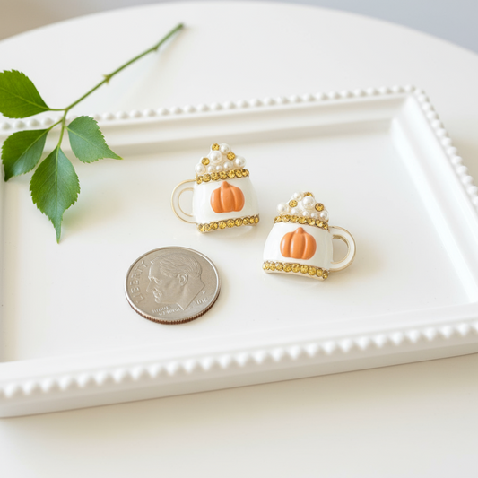 Pearly Pumpkin Latte Earrings