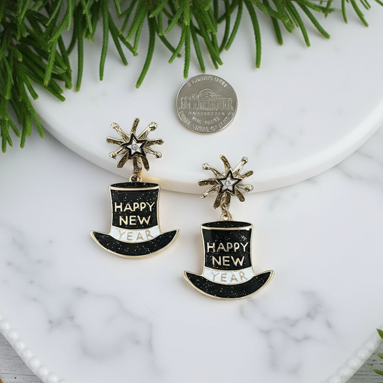 Happy New Year Earrings