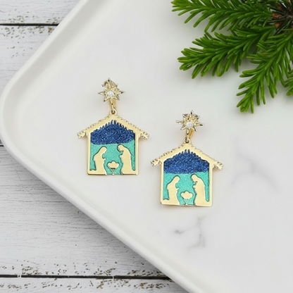A Midnight Clear Nativity Earrings