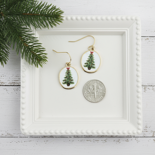 Christmas Vintage Christmas Tree Earrings