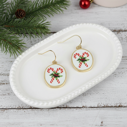 Christmas Vintage Candy Cane Earrings