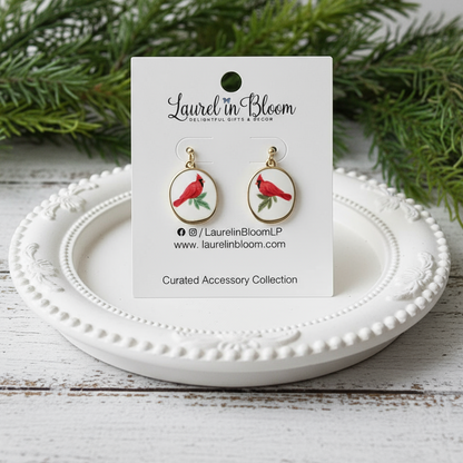 Christmas Vintage Cardinal Earrings