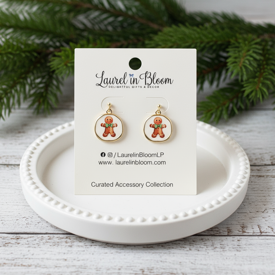 Christmas Vintage Gingerbread Man Earrings
