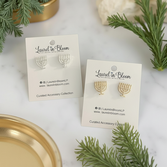 Mini Menorah Earrings