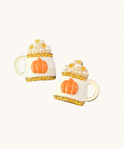 Pearly Pumpkin Latte Earrings