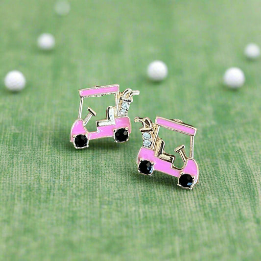 Cruisin’ on the Green Golf Cart Earrings