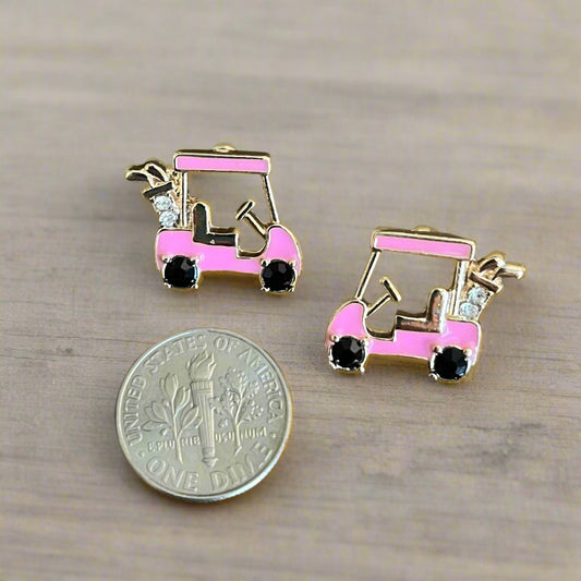 Cruisin’ on the Green Golf Cart Earrings