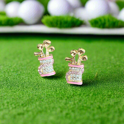 Pink Sunday Bags Golf Earrings