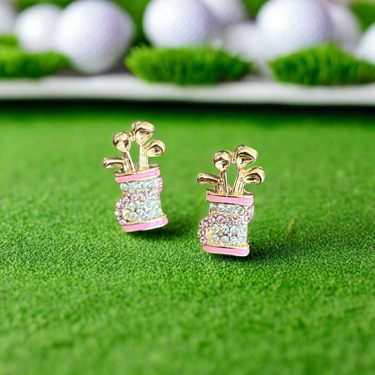 Pink Sunday Bags Golf Earrings