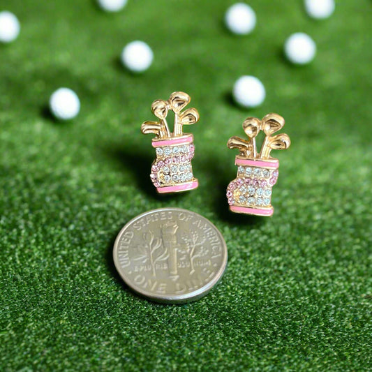 Pink Sunday Bags Golf Earrings
