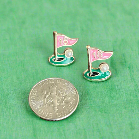 A Hole in One Golf Earrings