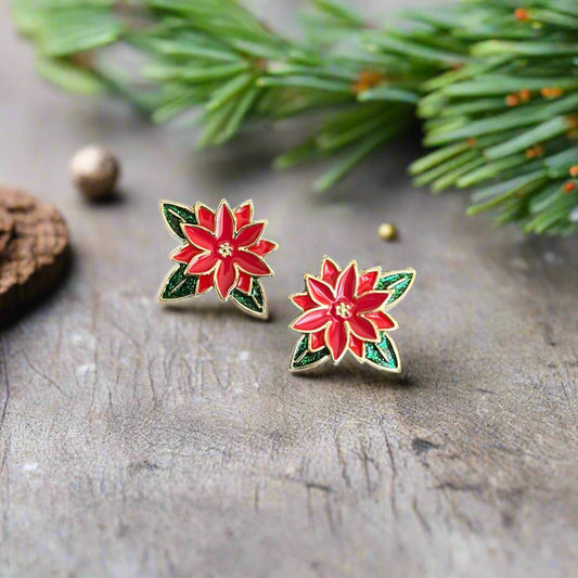 Poinsettia Blooms Earrings