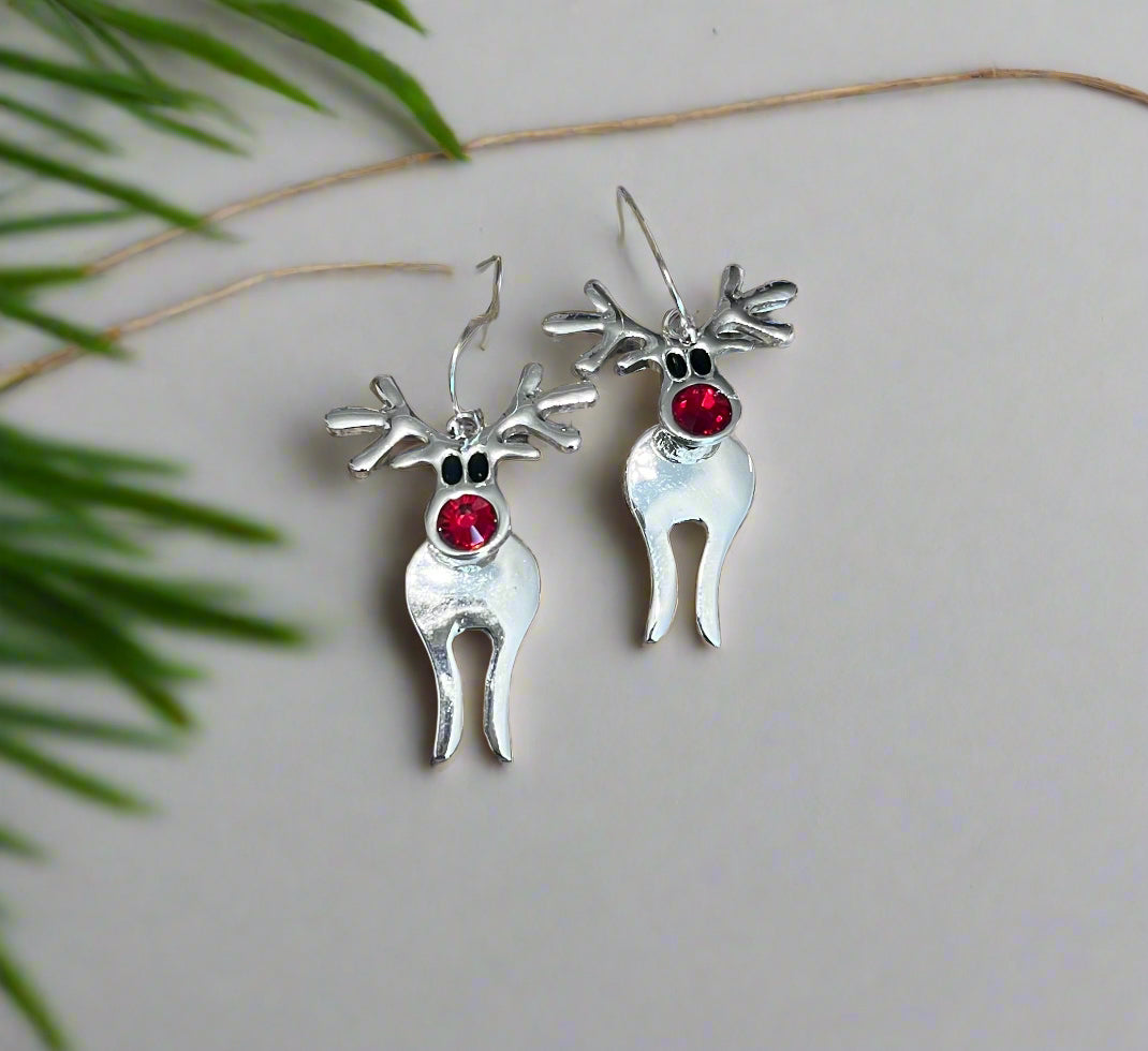 Rudy Red Nose Reindeer Earrings