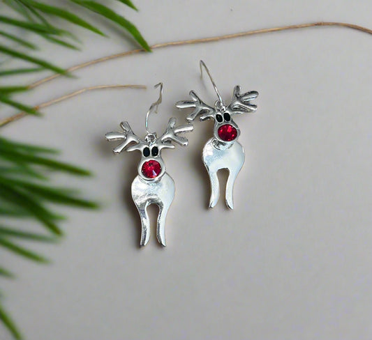 Rudy Red Nose Reindeer Earrings