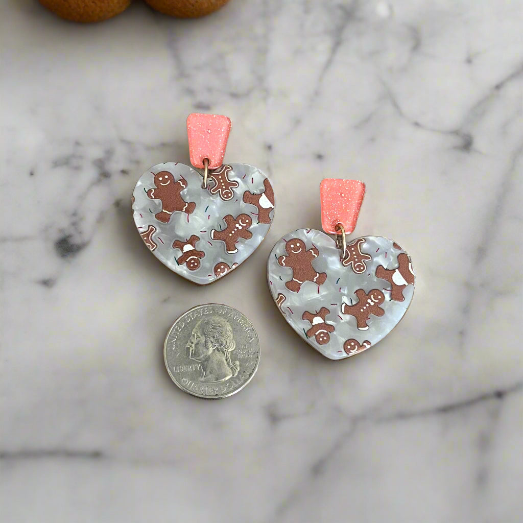 Gingerbread Cookie Love Earrings