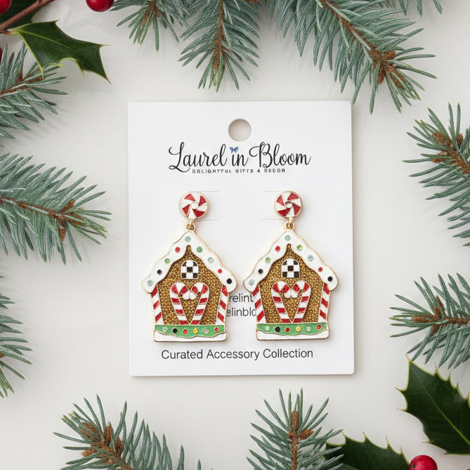 Sugar Shack Gingerbread Cottage Earrings