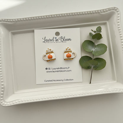 Pearly Pumpkin Latte Earrings